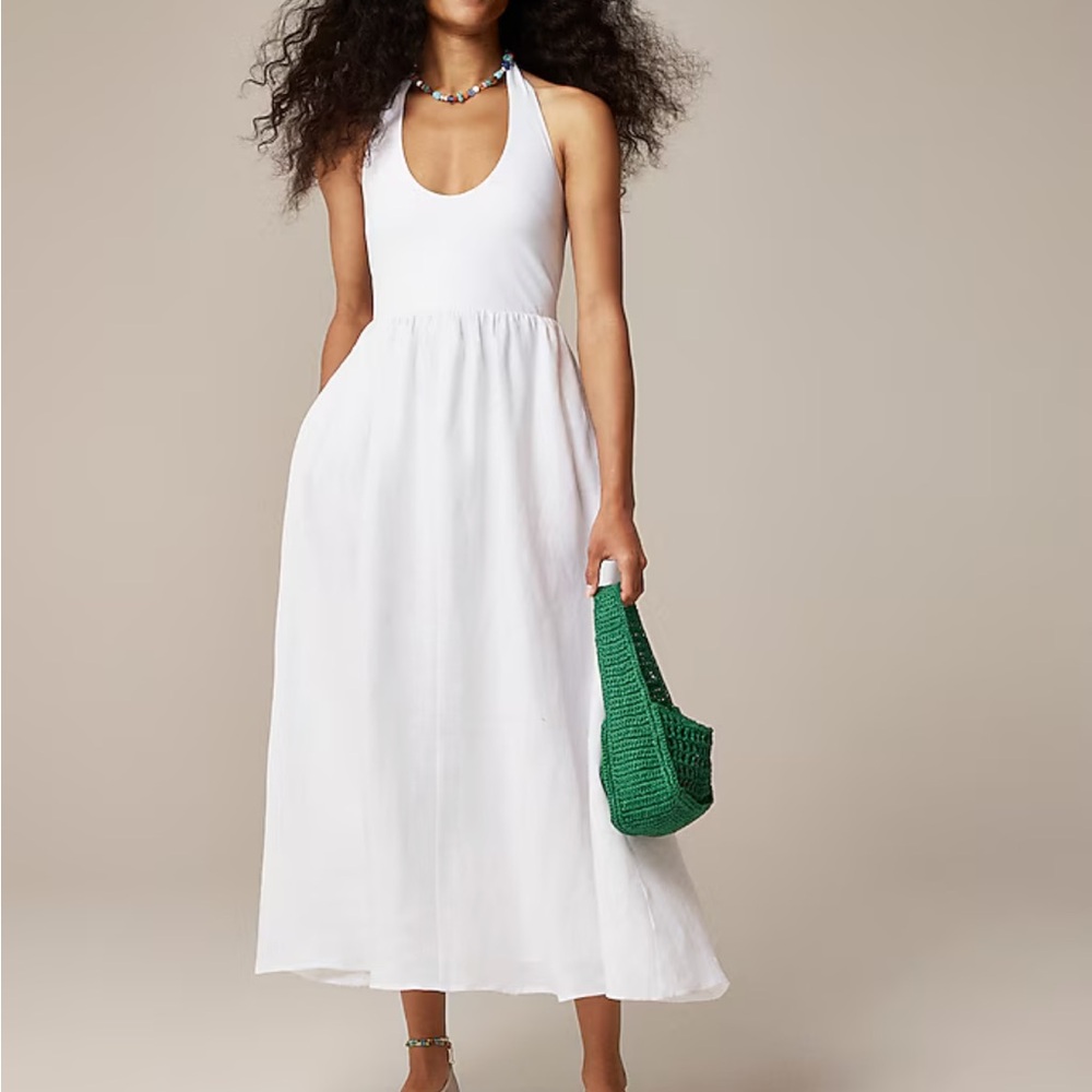 Jcrew white halter dress